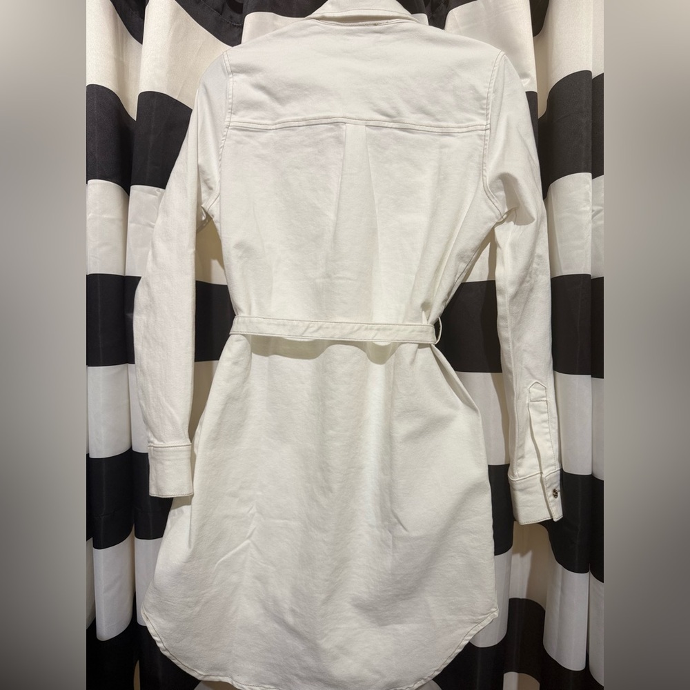 True Religion Ivory Long Sleeve Jean Shirt Dress - Picture 6 of 6